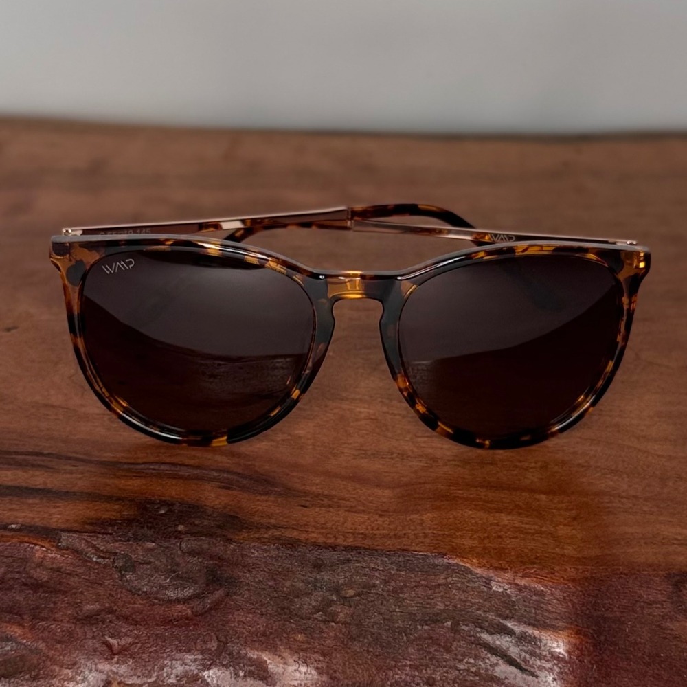 WMP Drew Sunglasses Tortoise Rose Gold Round Polarized 1019-TRTBRW